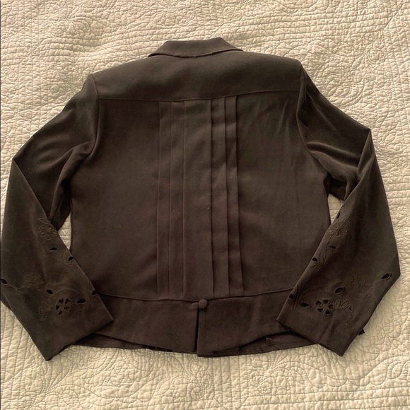 Vintage Karin Stevens Forest Green Jacket with Floral Cutouts - Picture 4 of 4